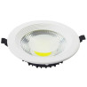Biały plafon LED o średnicy 220 mm z widocznym odbłyśnikiem i diodą