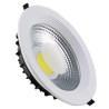 Biały plafon LED o średnicy 220 mm z widocznym odbłyśnikiem i diodą