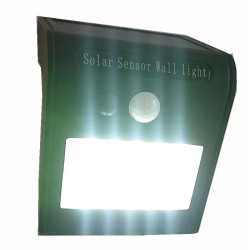czarny kinkiet solarny z panelem LED i czujnikiem ruchu do montażu na ścianę