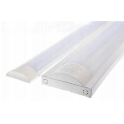 Oprawa natynkowa LED długości 120 cm z widocznymi diodami LED i białą obudową