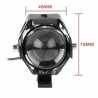 Motocyklowy halogen LED Cree U5 w czarnej obudowie zamontowany na kierownicy