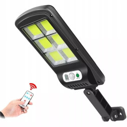 Latarnia solarna LED z sześcioma diodami COB, czujnikiem ruchu i pilotem