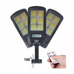 Latarnia solarna LED z sześcioma diodami COB, czujnikiem ruchu i pilotem