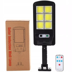 Latarnia solarna LED z sześcioma diodami COB, czujnikiem ruchu i pilotem