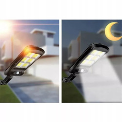 Latarnia solarna LED z sześcioma diodami COB, czujnikiem ruchu i pilotem