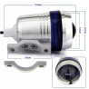 Halogen motocyklowy U3 srebrny z niebieskim ringiem LED i uchwytem montażowym