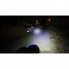 Halogen motocyklowy U3 srebrny z niebieskim ringiem LED i uchwytem montażowym
