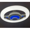 Biały żyrandol LED z wbudowanym głośnikiem Bluetooth, okrągły kształt, świecący
