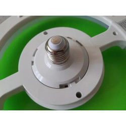 Biały żyrandol LED z wbudowanym głośnikiem Bluetooth, okrągły kształt, świecący