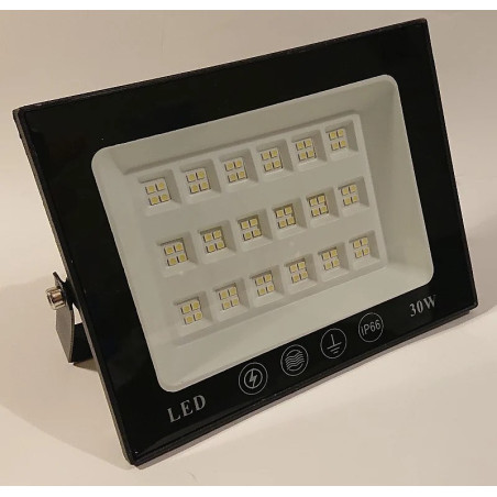 Czarny panel LED 30W z metalową obudową i zimną białą barwą światła