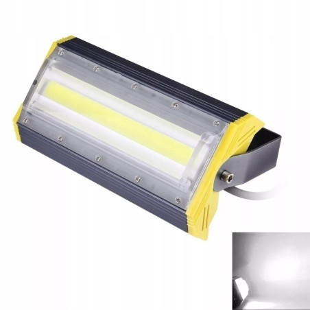 Halogen LED liniowy w kolorze czarno-żółtym o mocy 50 W