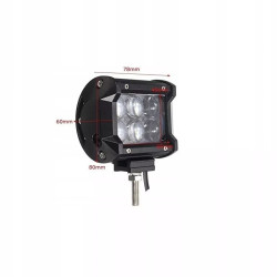 Czarny halogen motocyklowy z sześcioma soczewkami i włącznik na kablu