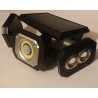 Ścienna czarna lampa solarna z panelem solarnym i trzema modułami LED