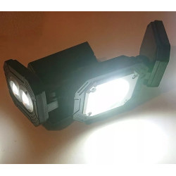 Ścienna czarna lampa solarna z panelem solarnym i trzema modułami LED