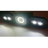 Ścienna czarna lampa solarna z panelem solarnym i trzema modułami LED