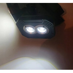 Ścienna czarna lampa solarna z panelem solarnym i trzema modułami LED