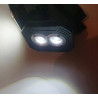 Ścienna czarna lampa solarna z panelem solarnym i trzema modułami LED