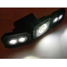 Ścienna czarna lampa solarna z panelem solarnym i trzema modułami LED