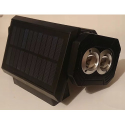 Ścienna czarna lampa solarna z panelem solarnym i trzema modułami LED