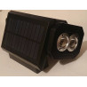 Ścienna czarna lampa solarna z panelem solarnym i trzema modułami LED