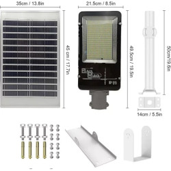 Latarnia solarna uliczna z panelem solarnym i lampą LED zamocowana na słupie