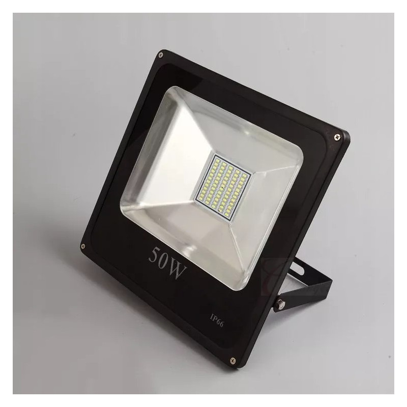 czarny halogen LED 50W z aluminiową obudową i regulowanym uchwytem