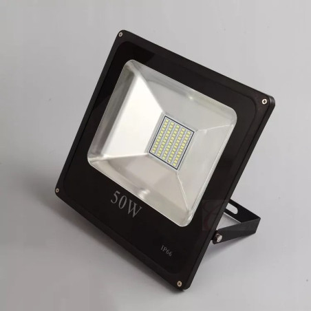 czarny halogen LED 50W z aluminiową obudową i regulowanym uchwytem