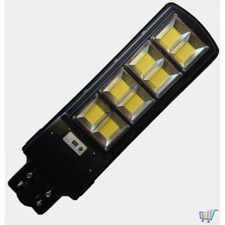 Latarnia solarna z panelem i modułem LED w kolorze czarnym, pilot do sterowania