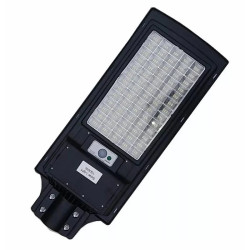 czarna latarnia solarna LED 1000W z panelem solarnym i czujnikiem ruchu