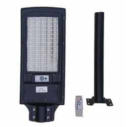 czarna latarnia solarna LED 1000W z panelem solarnym i czujnikiem ruchu
