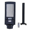 czarna latarnia solarna LED 1000W z panelem solarnym i czujnikiem ruchu