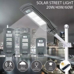 Latarnia solarna 40W z podwójnym panelem LED i mocowaniem ściennym