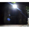 Czarna lampa solarna z 6 modułami LED COB, panel solarny i pilot zdalnego sterowania