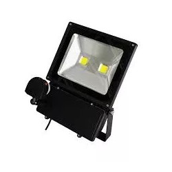 Czarny halogen LED z czujnikiem ruchu i aluminiową obudową