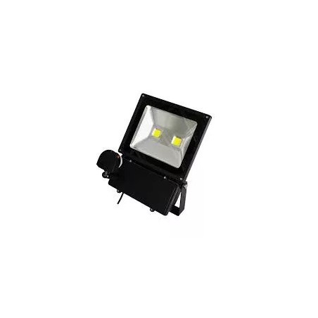 Czarny halogen LED z czujnikiem ruchu i aluminiową obudową