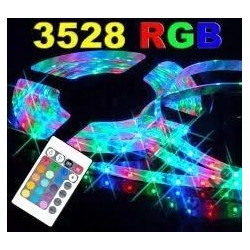 Zestaw taśmy LED RGB 3528 wraz z zasilaczem i pilotem do sterowania kolorami