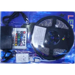 Zestaw taśmy LED RGB 3528 wraz z zasilaczem i pilotem do sterowania kolorami