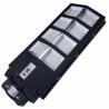 czarna lampa solarna LED 360 diod z pilotem i mocowaniem na rurę