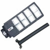 czarna lampa solarna LED 360 diod z pilotem i mocowaniem na rurę