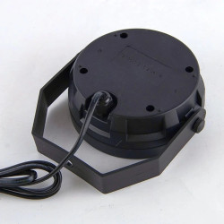Czarny mini reflektor stroboskopowy LED z 6 diodami RGB i uchwytem montażowym