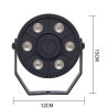 Czarny mini reflektor stroboskopowy LED z 6 diodami RGB i uchwytem montażowym