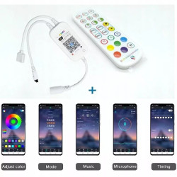 Zestaw taśmy LED RGB 10 m z pilotem, kontrolerem muzycznym i zasilaczem 12V