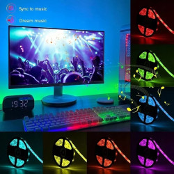 Zestaw taśmy LED RGB 10 m z pilotem, kontrolerem muzycznym i zasilaczem 12V