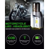 Żarówka LED 6W z trzonkiem BA20 D obok motocykla w ciemnym garażu