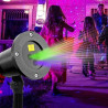 Czarny projektor laserowy RGB z uchwytem montażowym, efekt świetlny 3D na zewnątrz