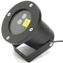 Czarny projektor laserowy RGB z uchwytem montażowym, efekt świetlny 3D na zewnątrz