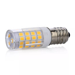Żarówka LED z gwintem E14 i widocznymi diodami LED w przezroczystej obudowie