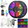 Taśma LED RGB na rolce z kontrolerem WiFi, pilotem i zasilaczem