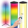 Czarna podłogowa lampa LED RGBW o wysokości 140 cm z pilotem i kolorowym światłem
