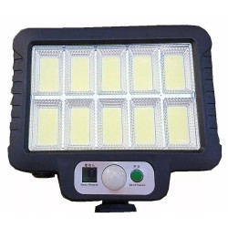 Halogen solarny z panelem fotowoltaicznym i 10 diodami LED COB, czujnik ruchu i zmierzchu